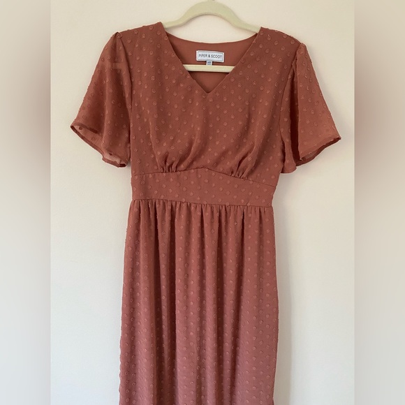 Piper & Scoot Maroon Swiss Dot Dress - Picture 6 of 6